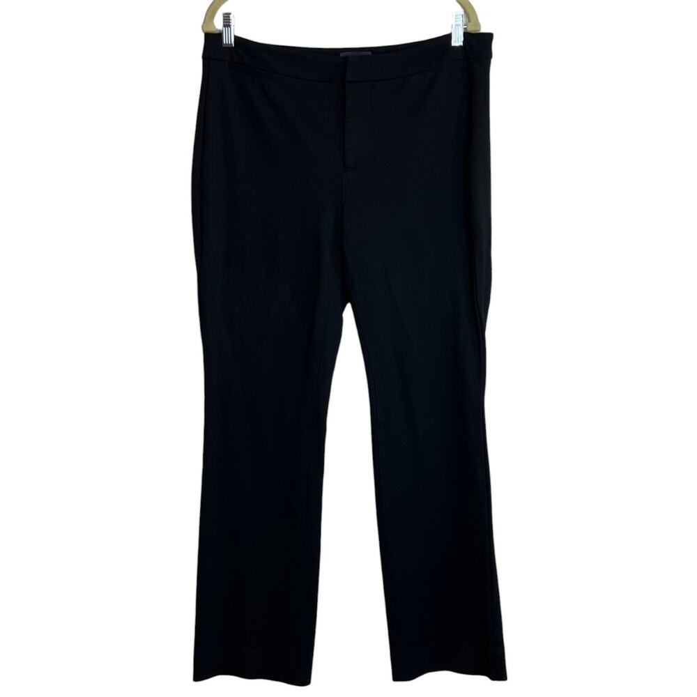 NYDJ Lift Tuck Womens Knit Pants Size 12 Black Zip Front Stretch